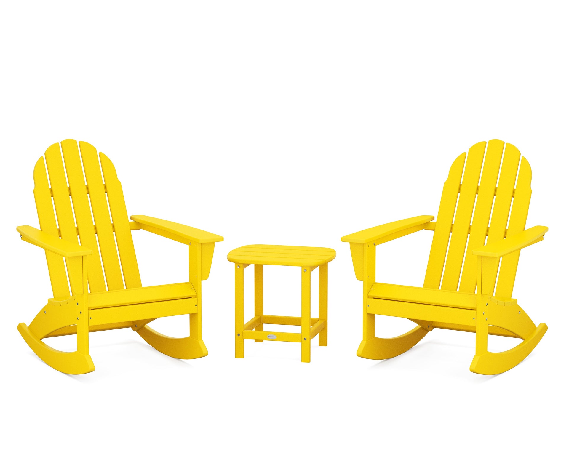 Vineyard 3-Piece Adirondack Rocking Chair Set with South Beach 18" Side Table