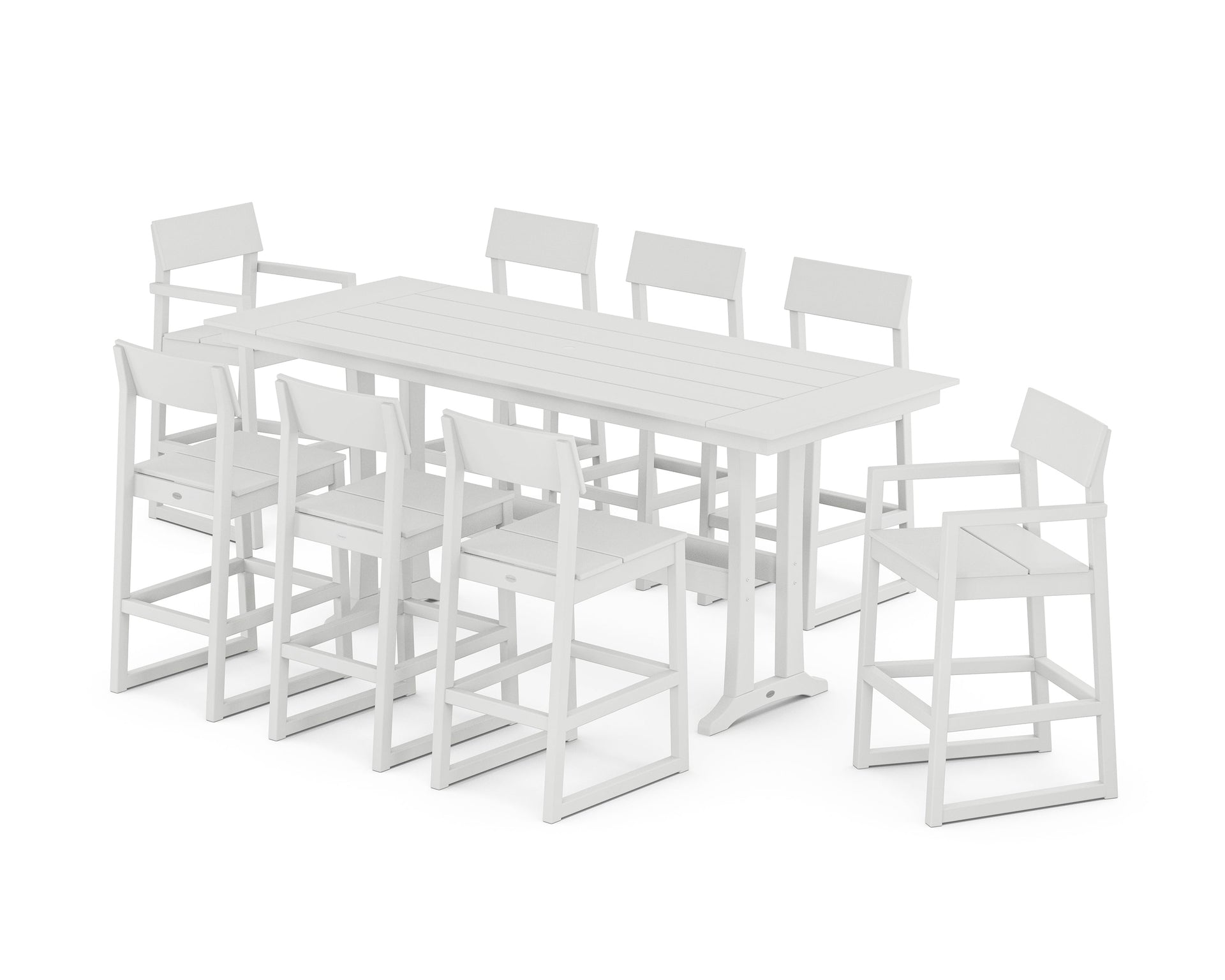 EDGE 9-Piece Farmhouse Bar Set with Trestle Legs
