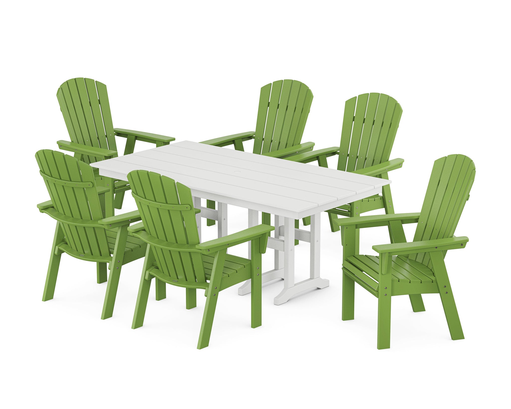 Nautical Curveback Adirondack 7-Piece Farmhouse Dining Set