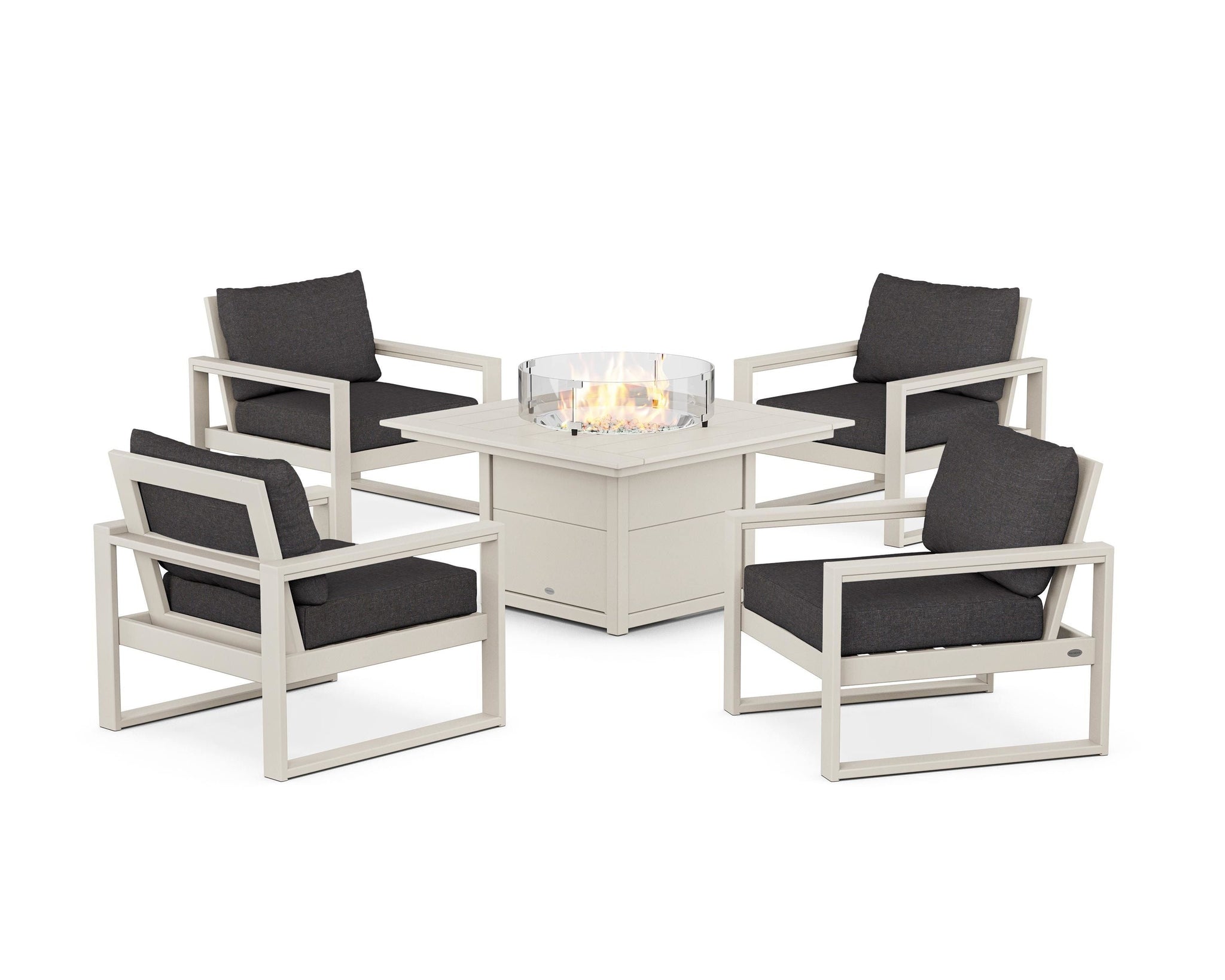 EDGE Sectional 5-Piece Deep Seating Set with Fire Pit Table