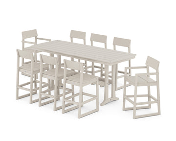 EDGE 9-Piece Bar Set with Trestle Legs