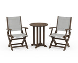 Coastal Folding 3-Piece Round Bistro Dining Set