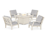 Chinoiserie 5-Piece Deep Seating Set with Fire Pit Table