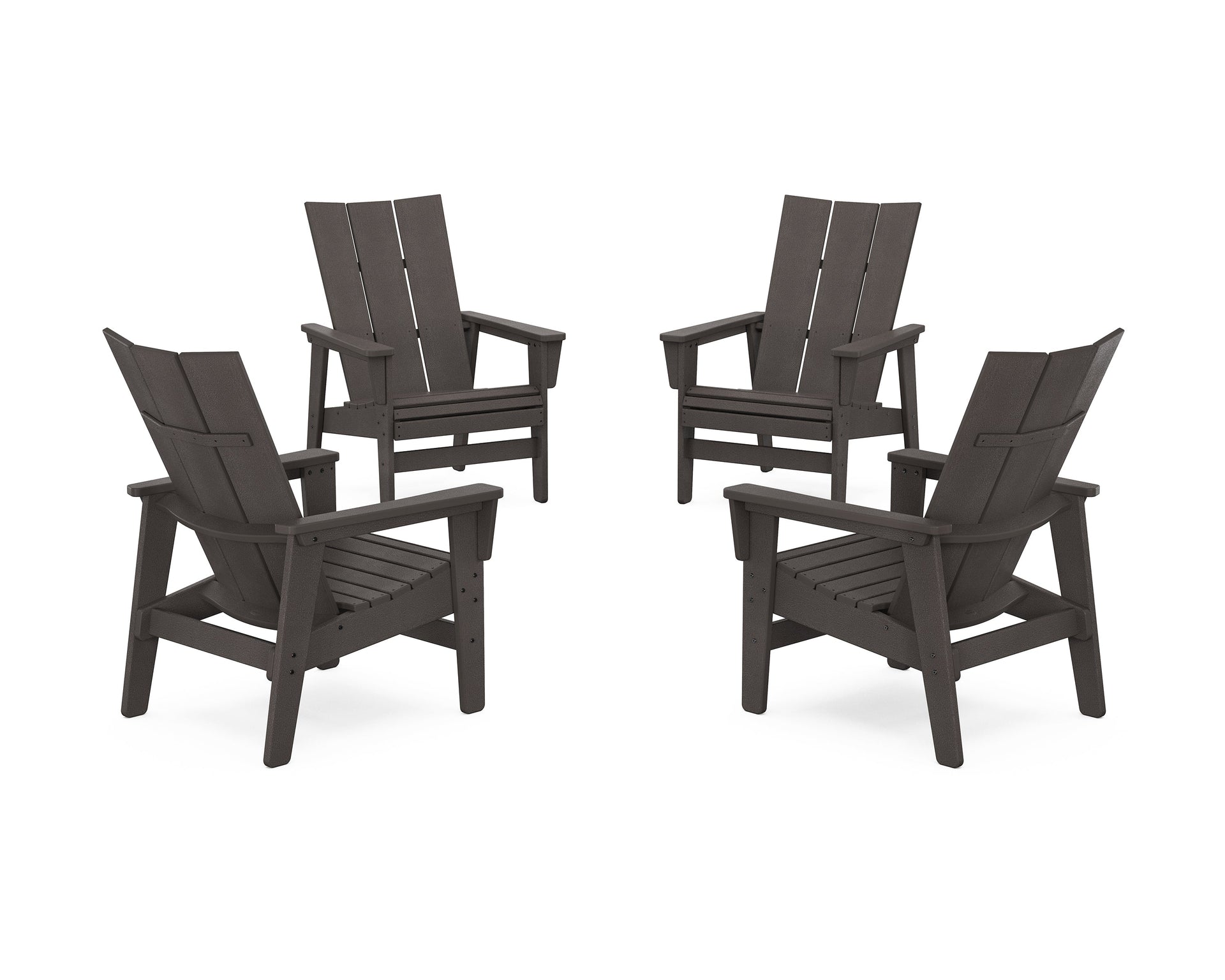 4-Piece Modern Grand Upright Adirondack Chair Conversation Set