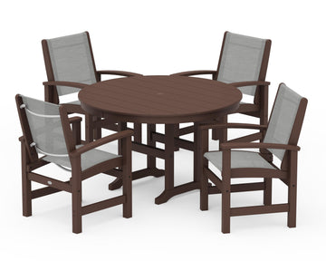 Coastal 5-Piece Round Farmhouse Dining Set