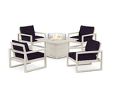 EDGE Sectional 5-Piece Deep Seating Set with Fire Pit Table