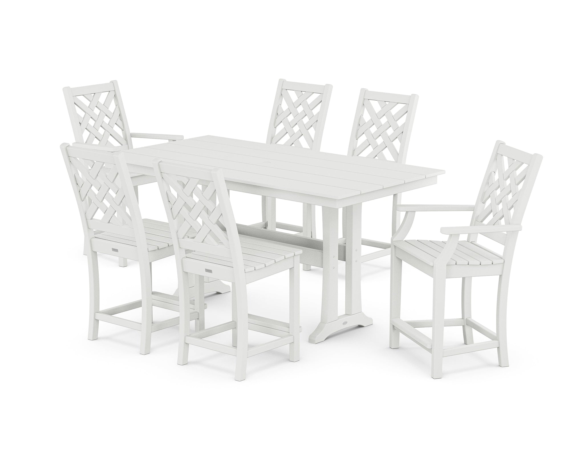 Wovendale 7-Piece Farmhouse Counter Set with Trestle Legs