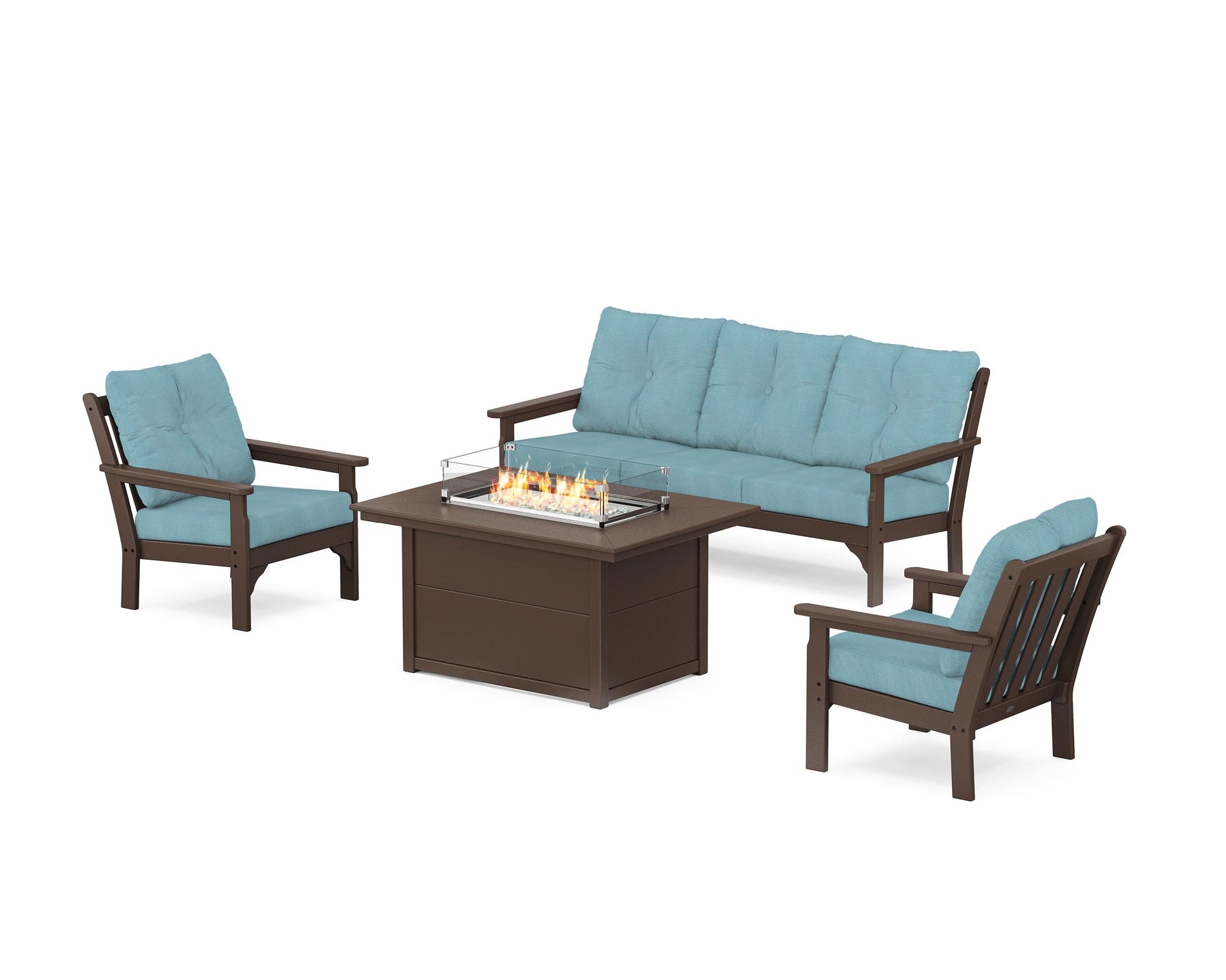 Vineyard Deep Seating Fire Pit Table Set