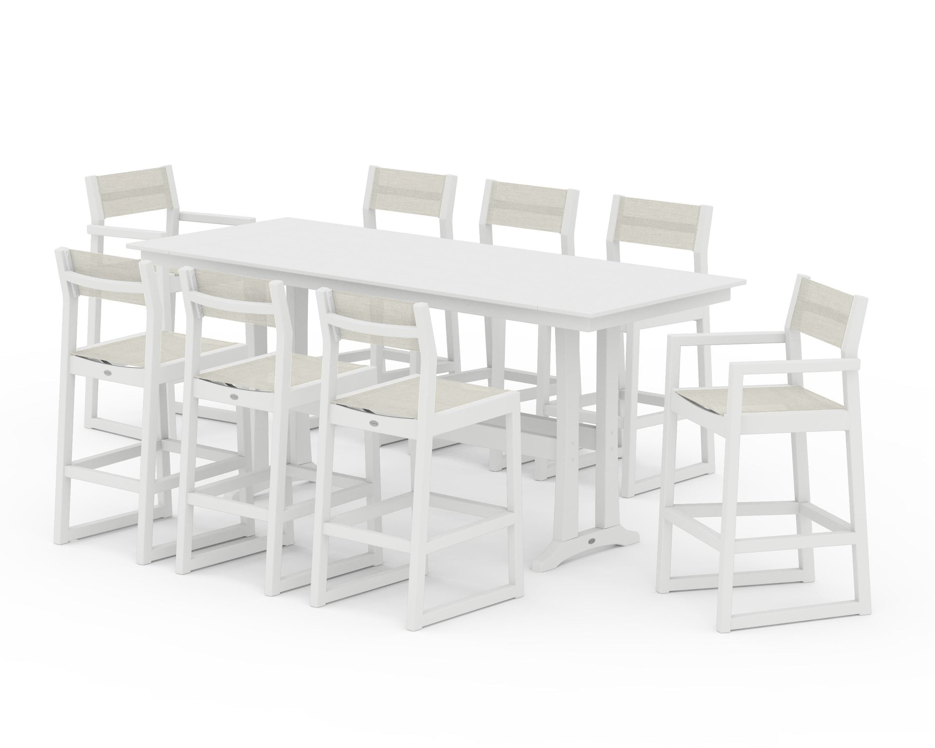EDGE Sling 9-Piece Farmhouse Bar Set with Trestle Legs