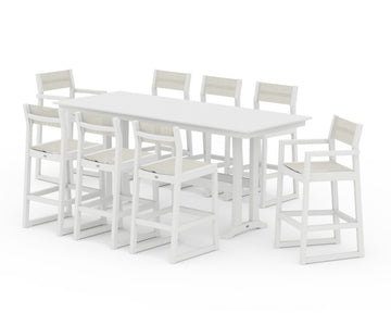 EDGE Sling 9-Piece Farmhouse Bar Set with Trestle Legs