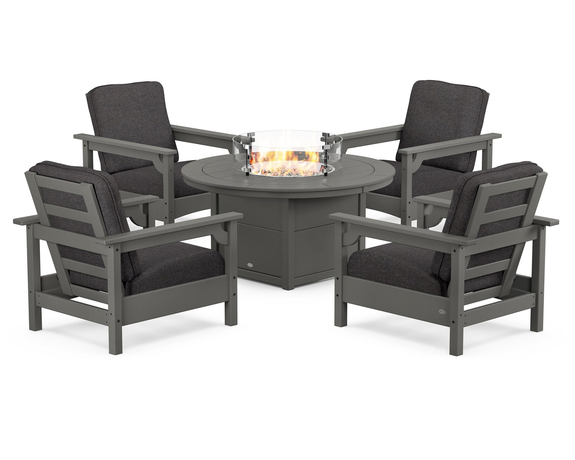Club 5-Piece Conversation Set with Fire Pit Table