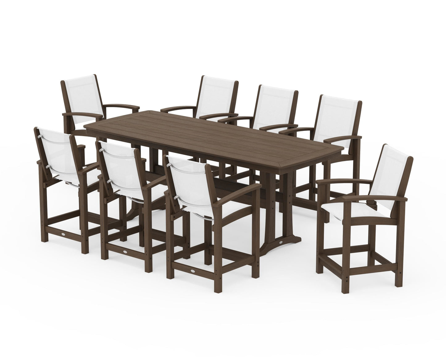 Coastal 9-Piece Counter Set with Trestle Legs