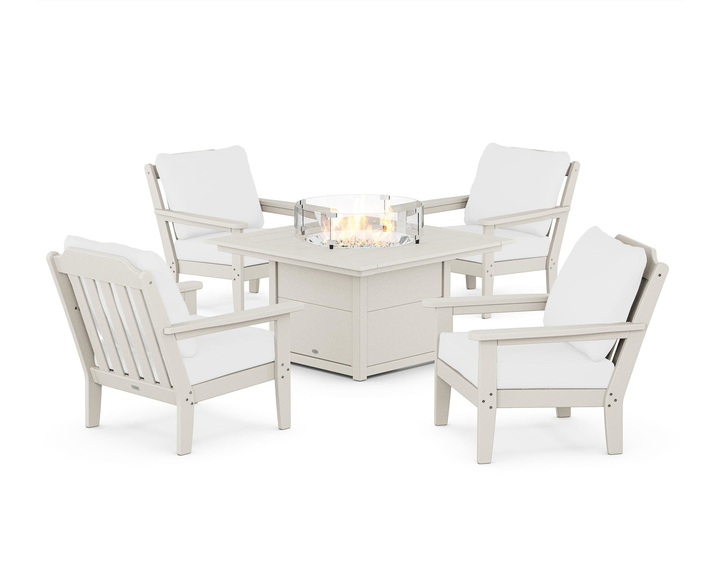 Cottage 5-Piece Deep Seating Set with Fire Pit Table