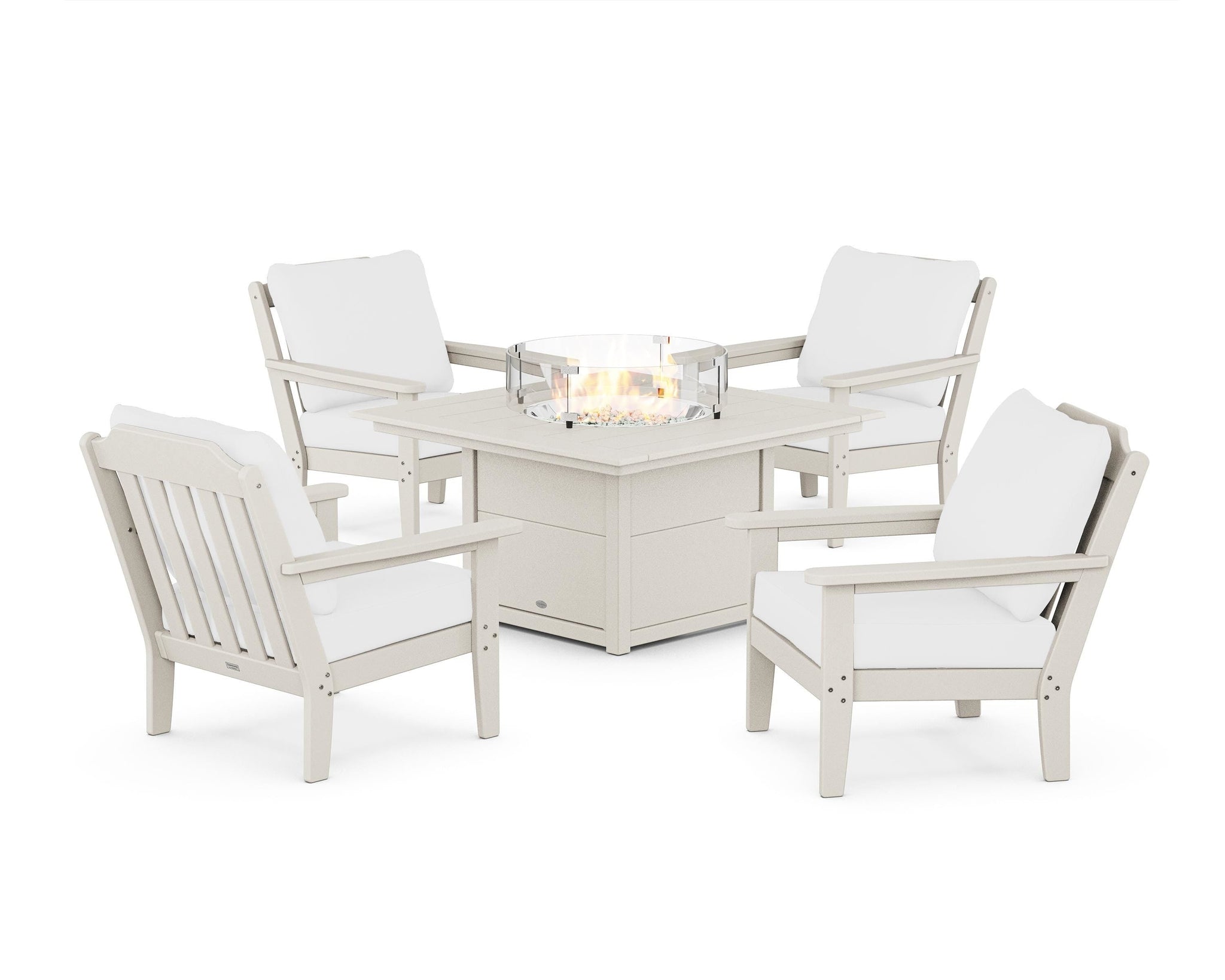 Cottage 5-Piece Deep Seating Set with Fire Pit Table