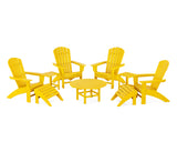 Nautical Curveback Adirondack Chair 9-Piece Conversation Set