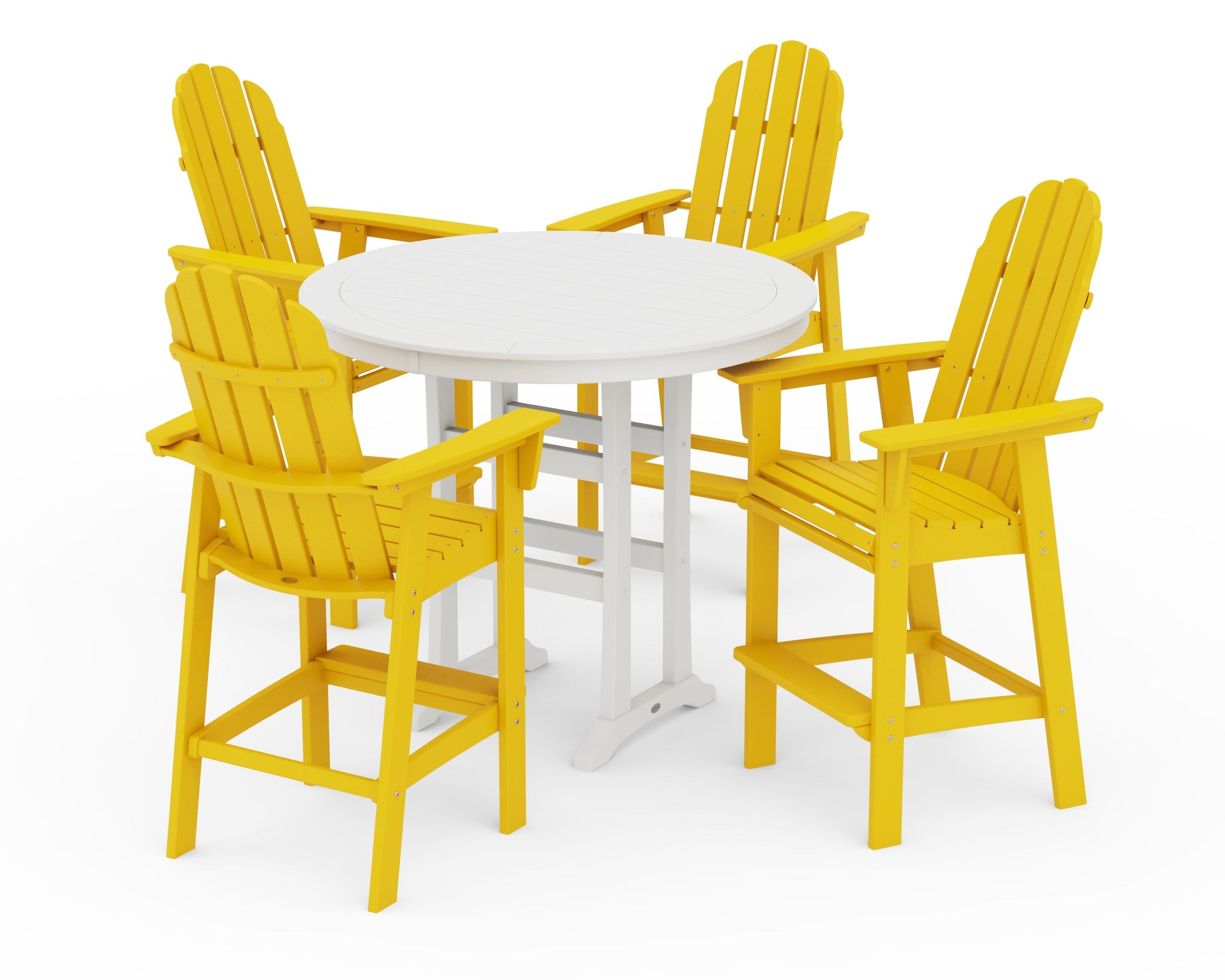 Vineyard Curveback Adirondack 5-Piece Nautical Trestle Bar Set