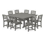 La Casa Café 9-Piece Farmhouse Trestle Dining Set
