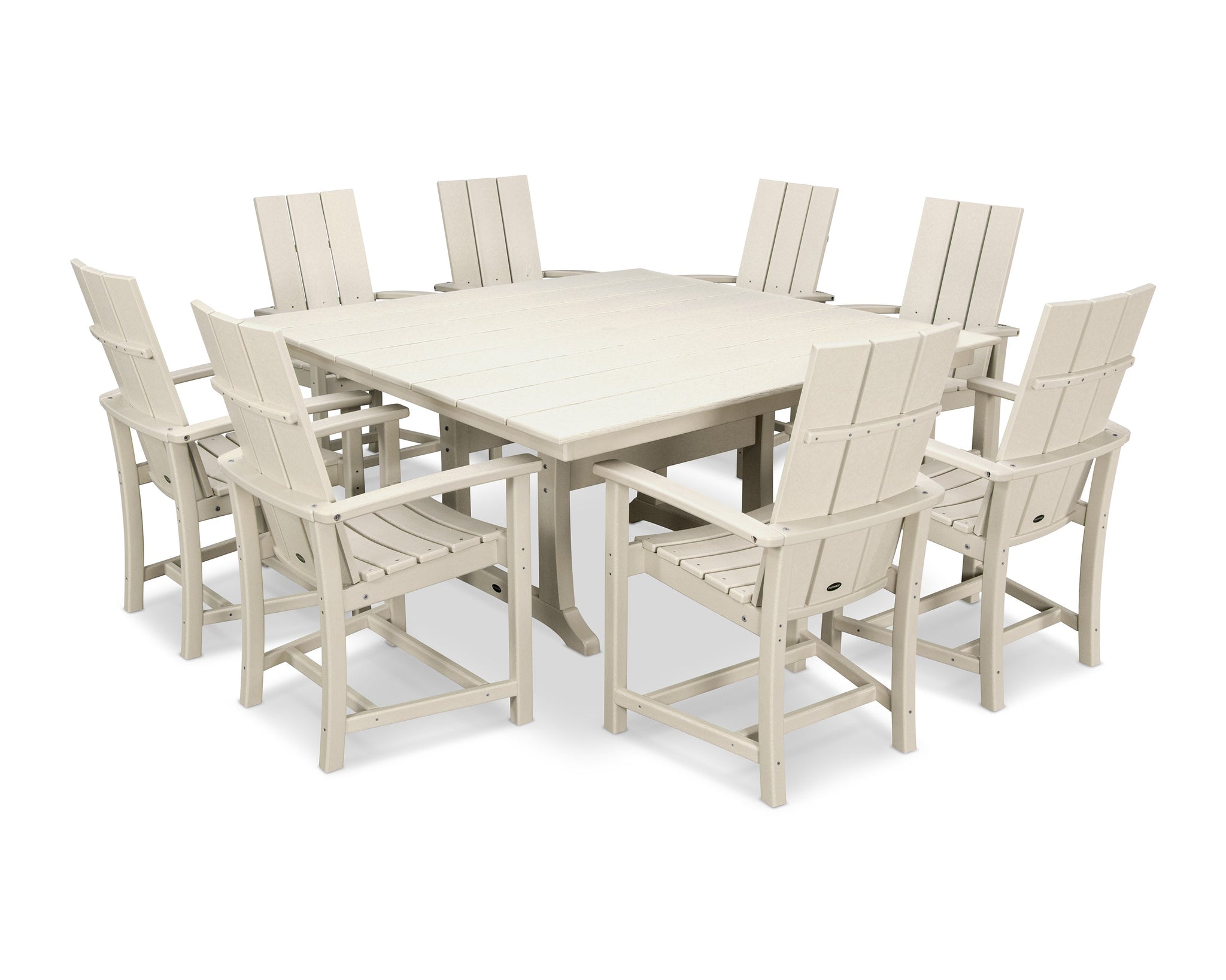 Modern Adirondack 9-Piece Farmhouse Trestle Dining Set