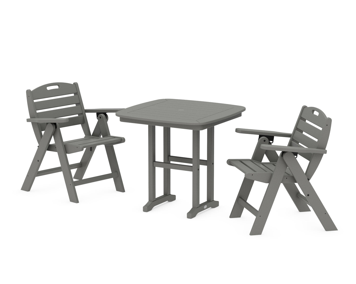 Nautical Folding Lowback Chair 3-Piece Dining Set