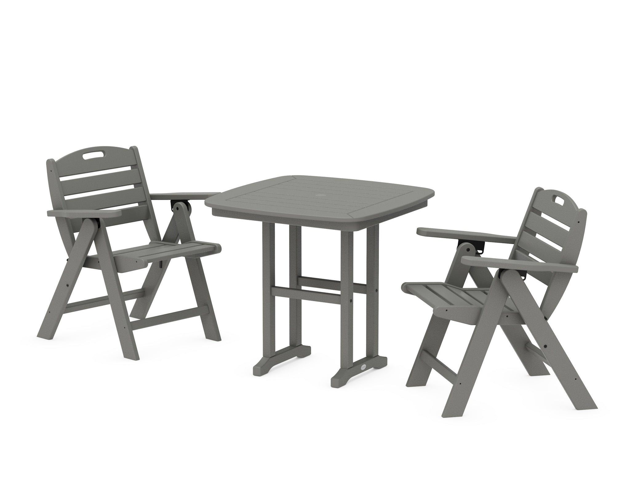 Nautical Folding Lowback Chair 3-Piece Dining Set
