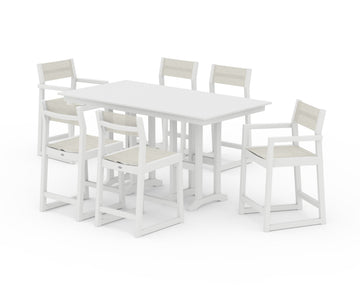 EDGE Sling 7-Piece Farmhouse Counter Set with Trestle Legs
