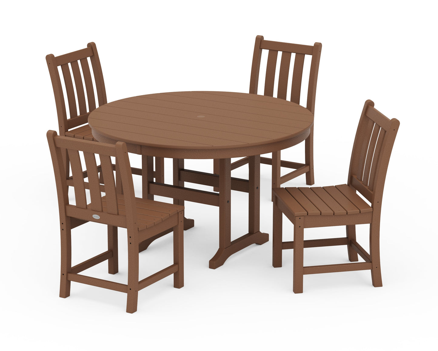 Traditional Garden Side Chair 5-Piece Round Farmhouse Dining Set