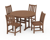 Traditional Garden Side Chair 5-Piece Round Farmhouse Dining Set