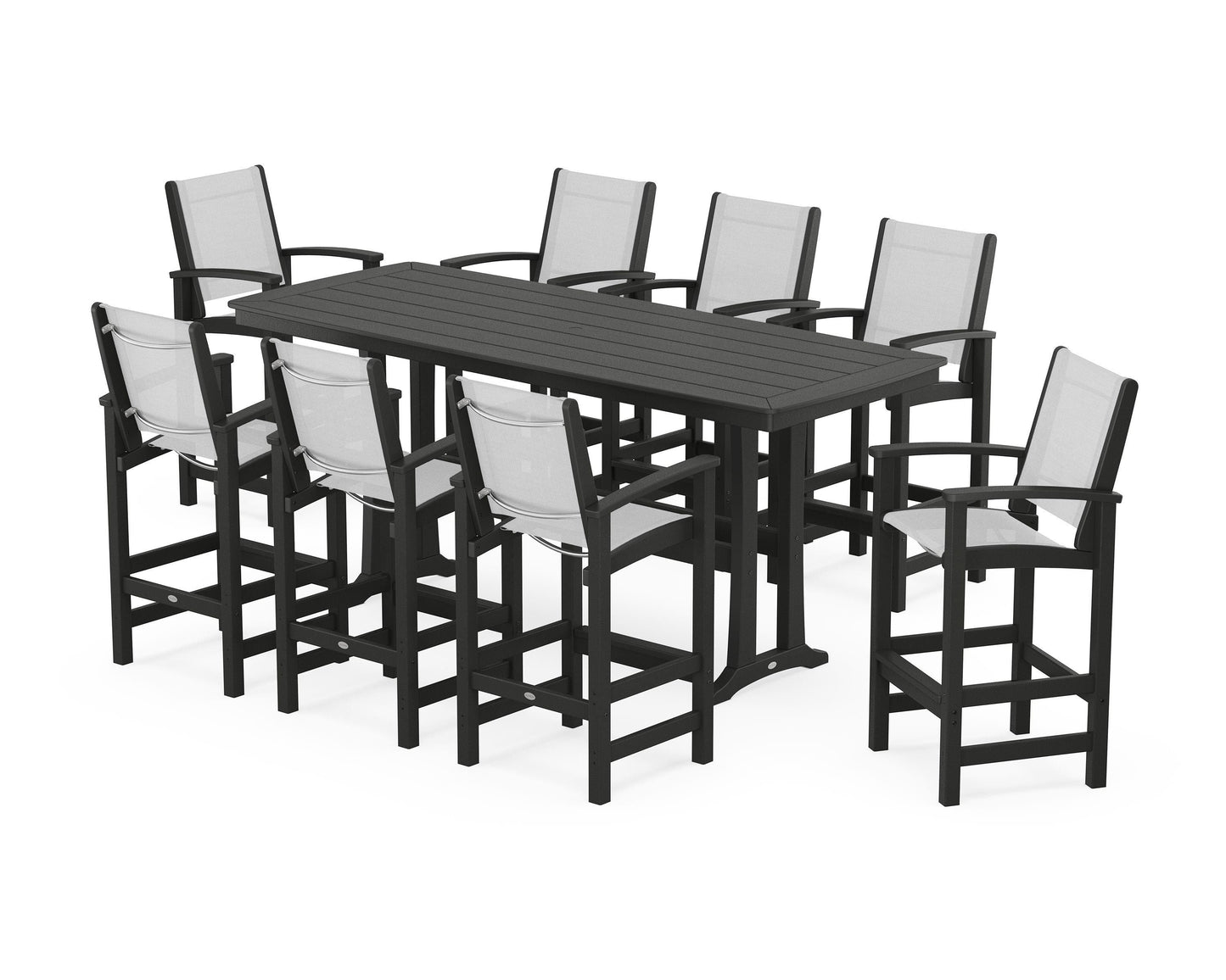 Coastal 9-Piece Bar Set with Trestle Legs