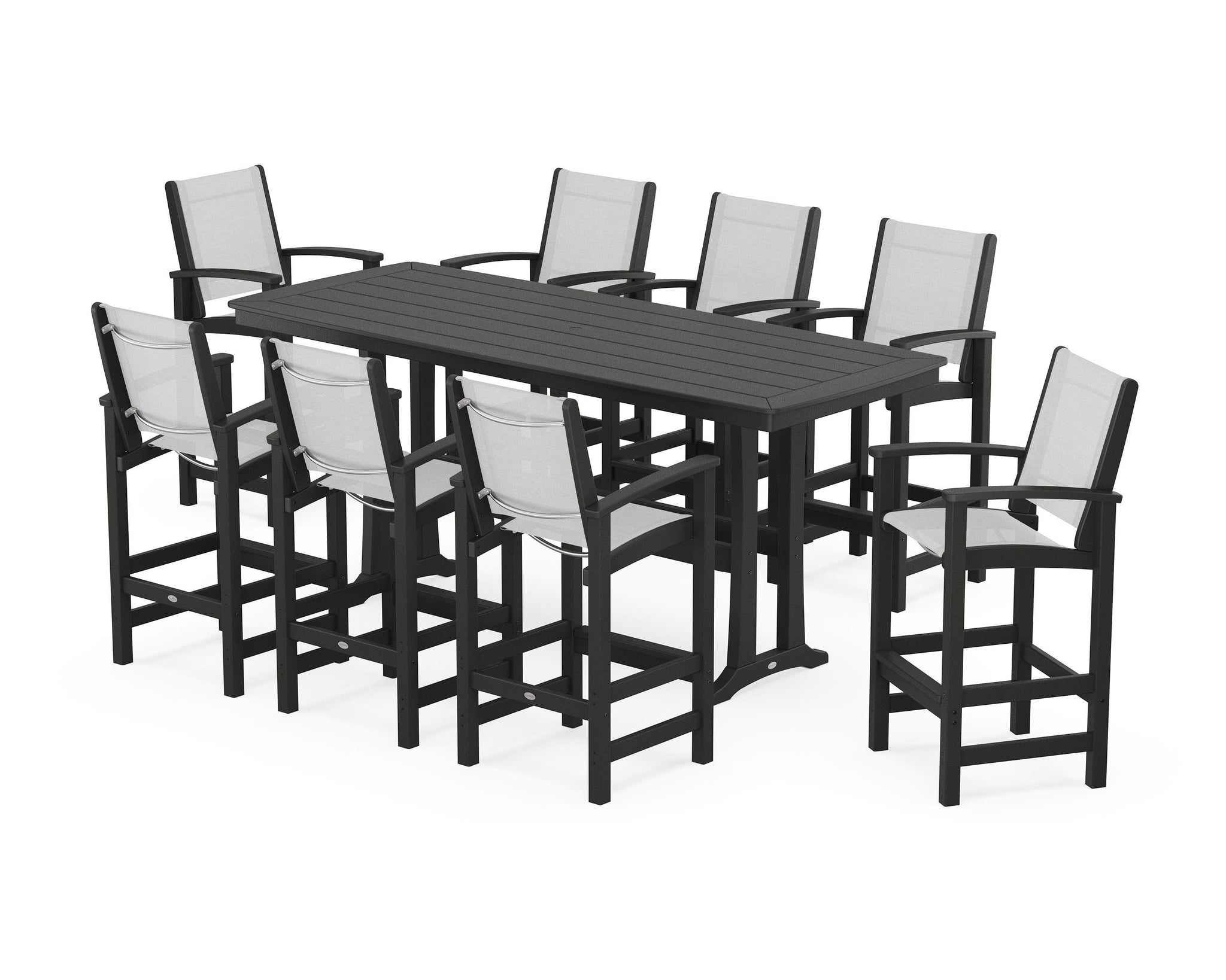 Coastal 9-Piece Bar Set with Trestle Legs