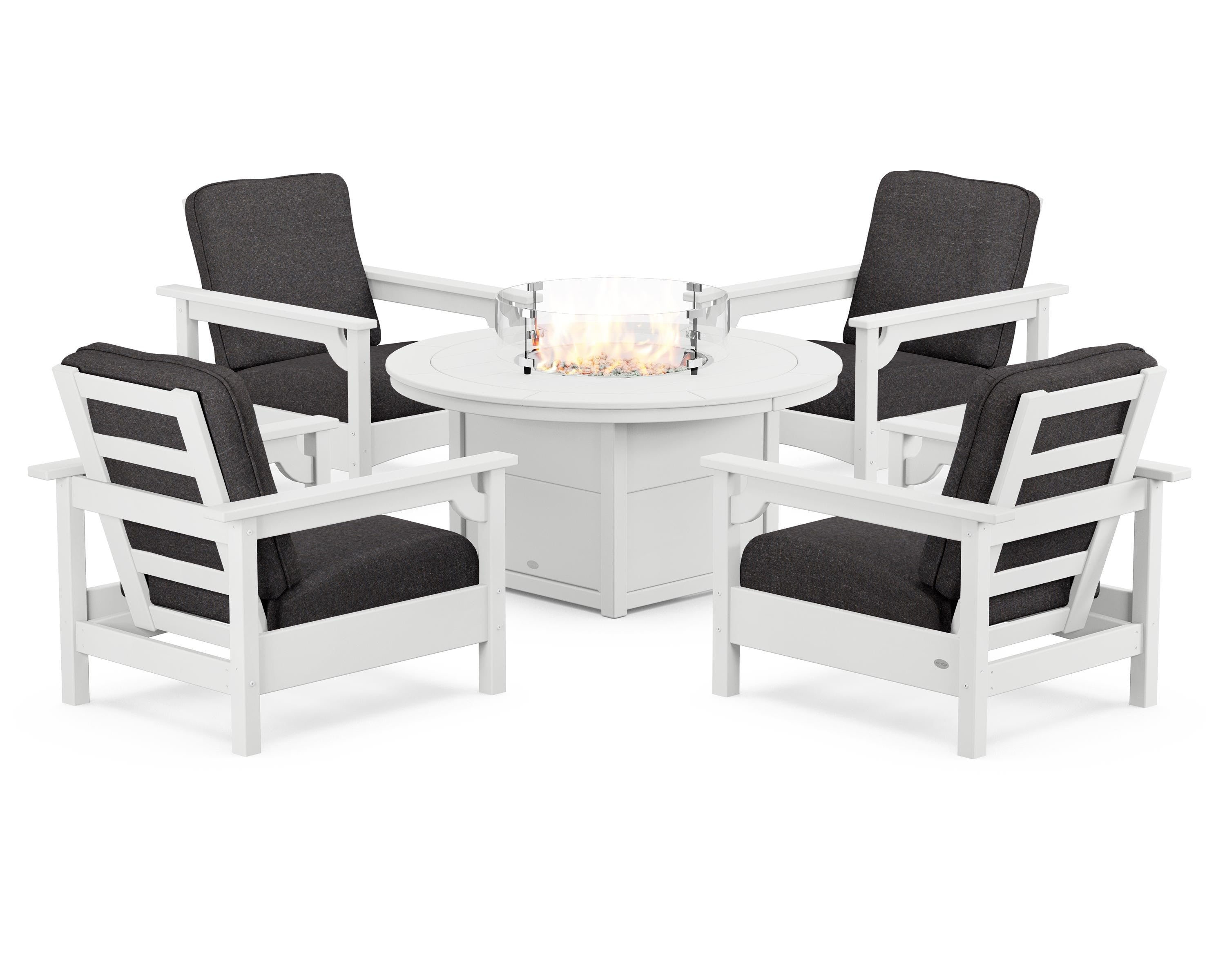 Club 5-Piece Conversation Set with Fire Pit Table