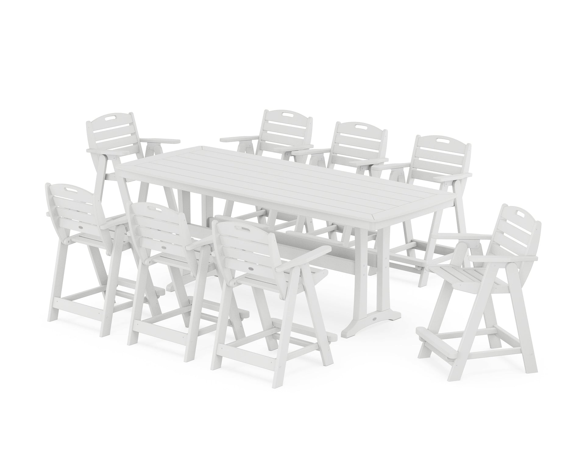 Nautical 9-Piece Counter Set with Trestle Legs