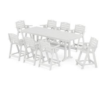 Nautical 9-Piece Counter Set with Trestle Legs