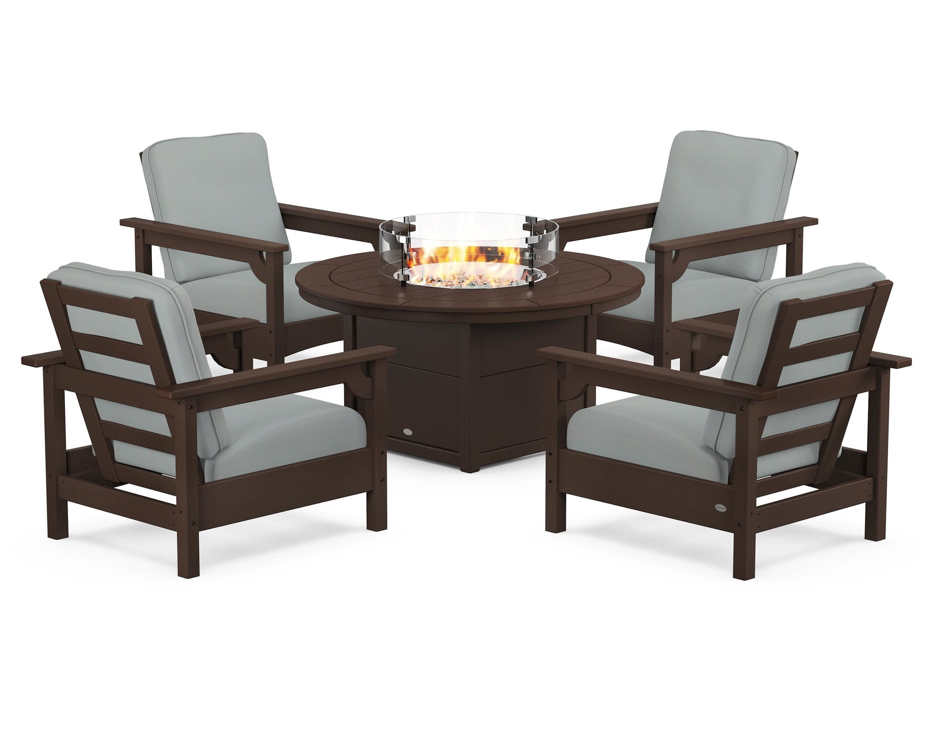 Club 5-Piece Conversation Set with Fire Pit Table