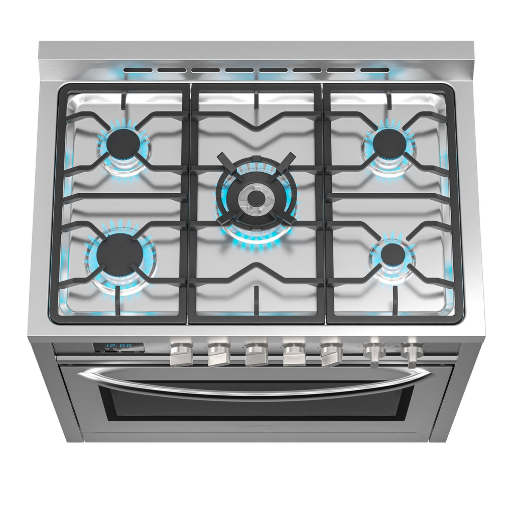 36 in. Professional Dual Fuel Range in Stainless Steel with Legs, 4.3 cu. ft.
