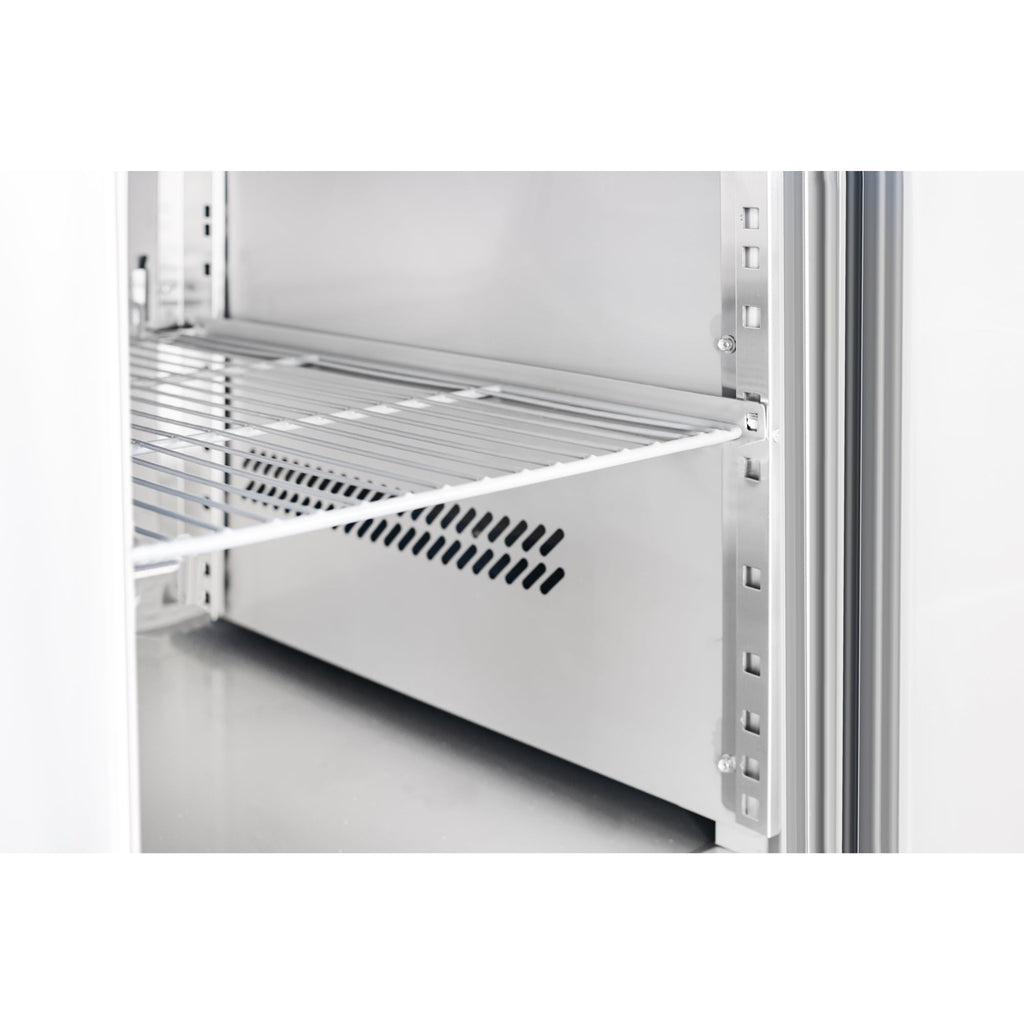 59 in. Commercial Refrigerated Granite Top Pizza Prep Station with Stainless Steel Refrigerated Condiment Pan Holder