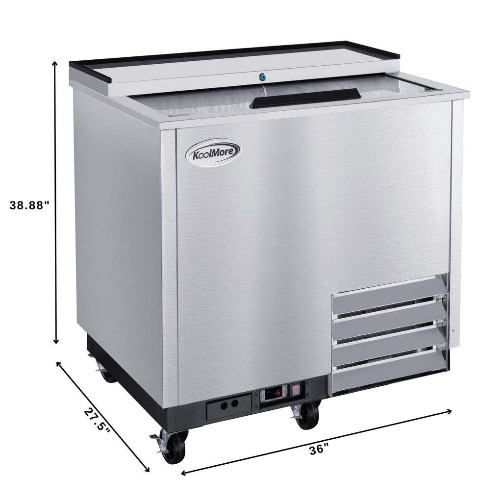 36 in. Commercial Glass Froster in Stainless Steel, ETL Listed, 9 cu. ft.