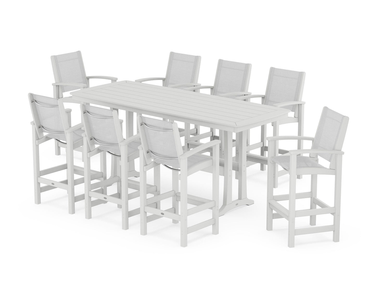 Coastal 9-Piece Bar Set with Trestle Legs