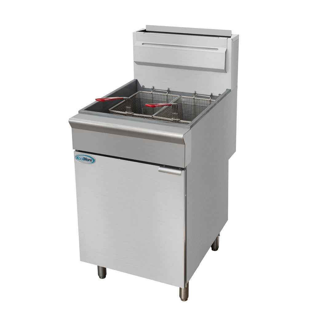 75 lb. Floor Standing Liquid Propane Commercial Fryer with 150,000 BTU in Stainless-Steel, ETL Listed