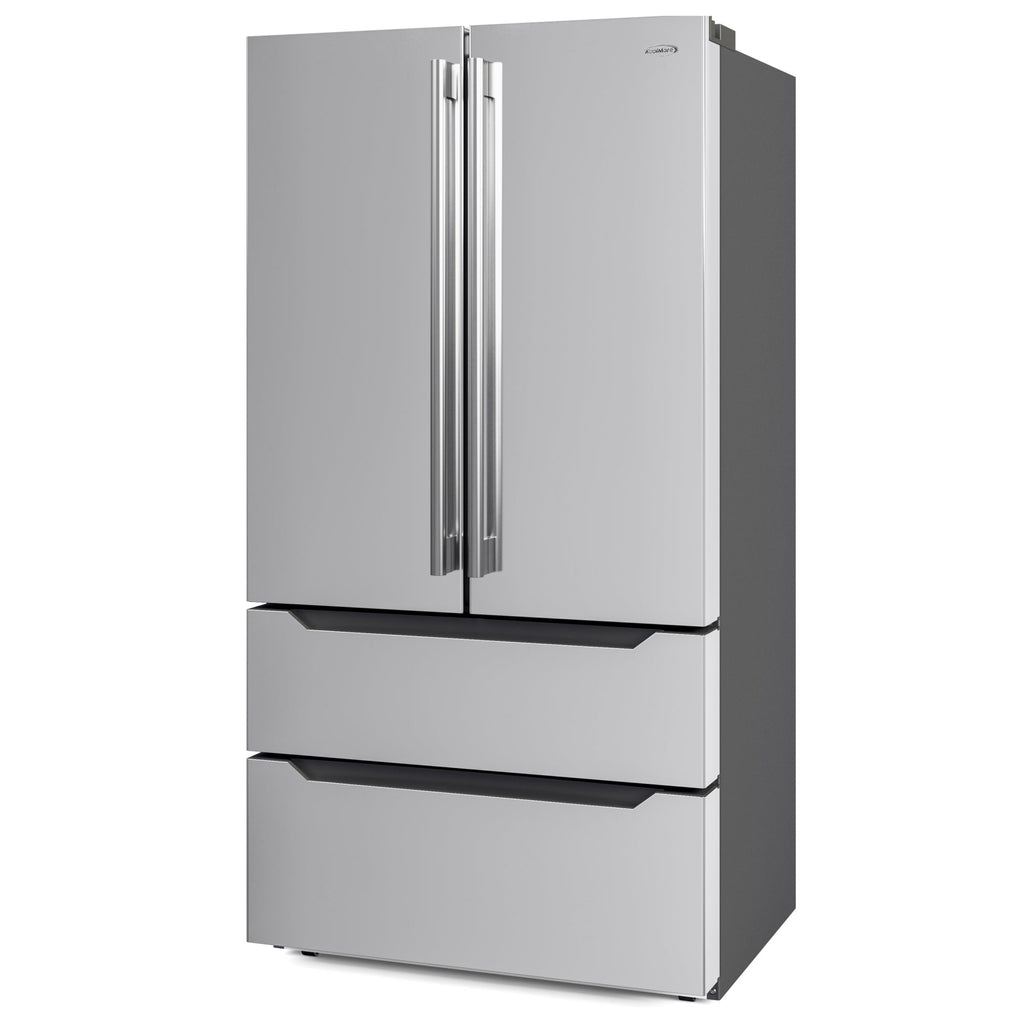 22.5 Cu. ft. French Door Refrigerator, Deep Freezer, 4 Door Stainless-Steel Fridge
