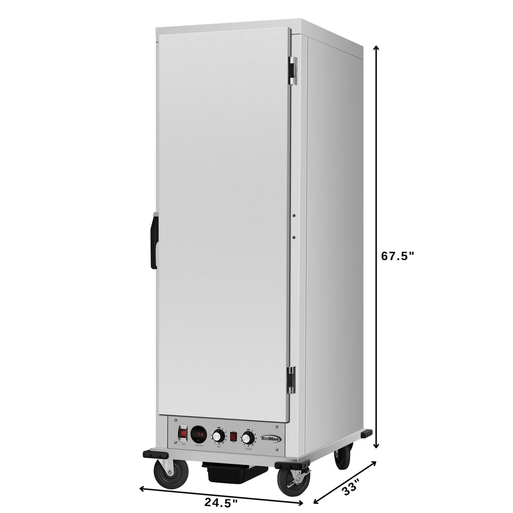 33 in. Commercial Insulated Heated Holding/Proofing Cabinet with 36-Pan Capacity and Solid Door in Silver