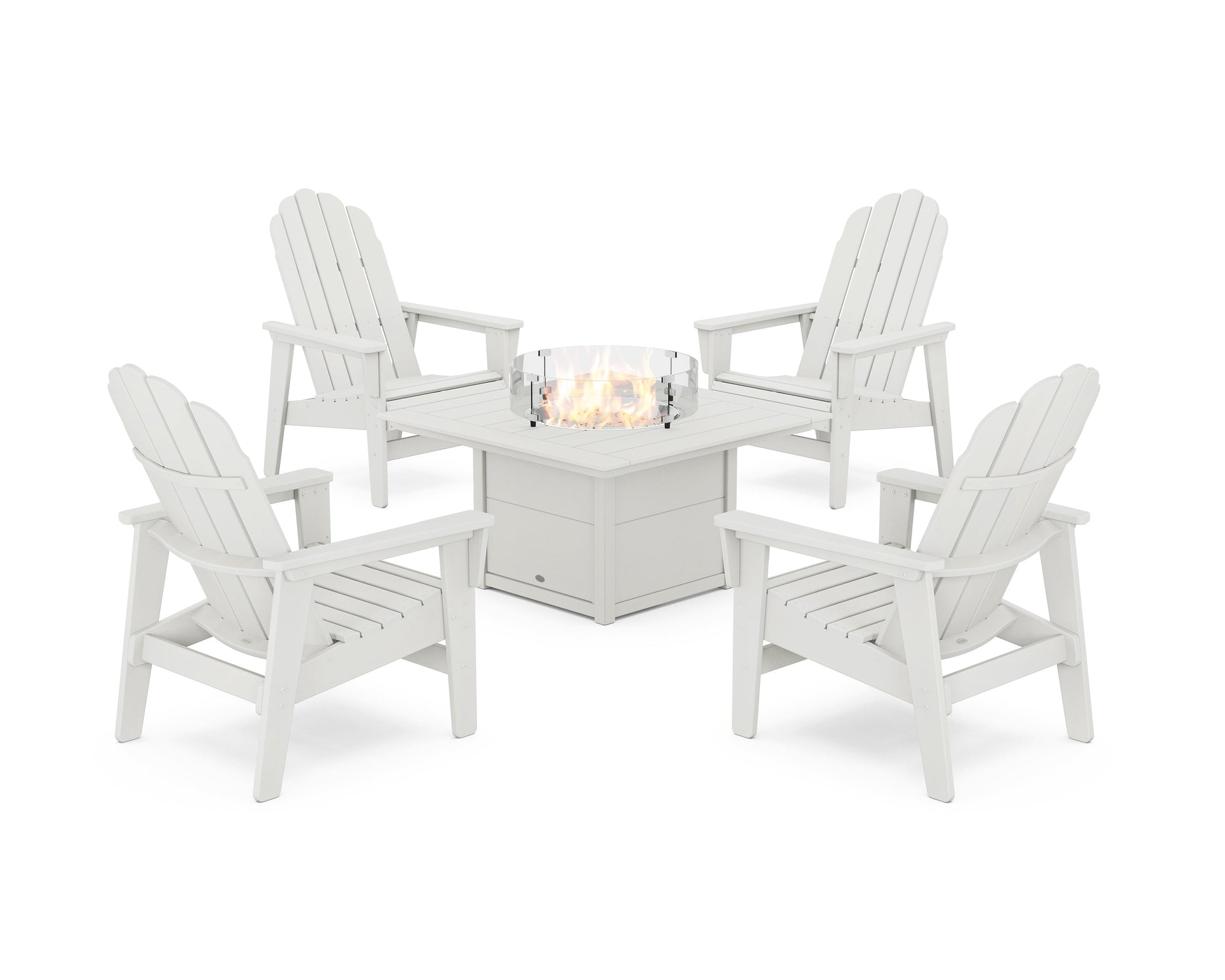 5-Piece Vineyard Grand Upright Adirondack Conversation Set with Fire Pit Table
