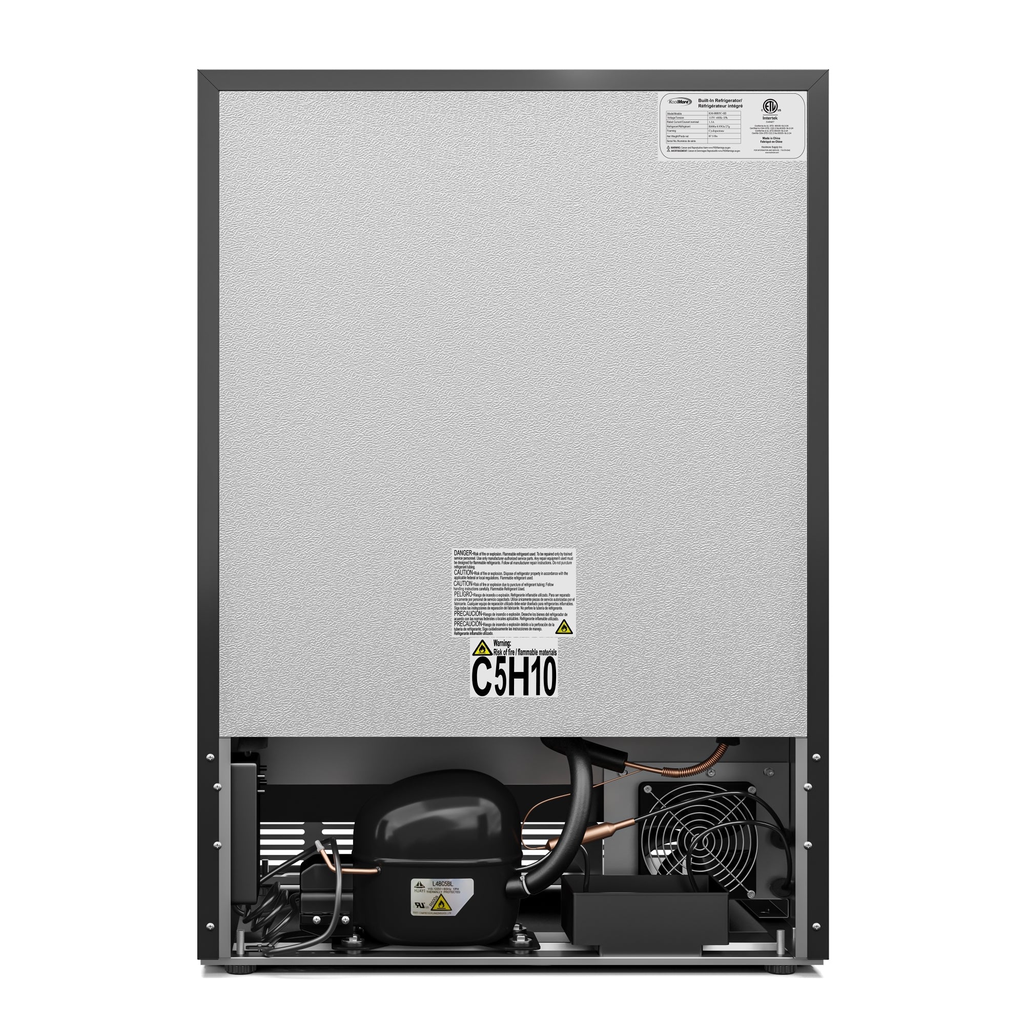 23.4 in. Stainless Steel, Glass-Door Built-In Refrigerator and Beverage Cooler, 5 Cu. ft.