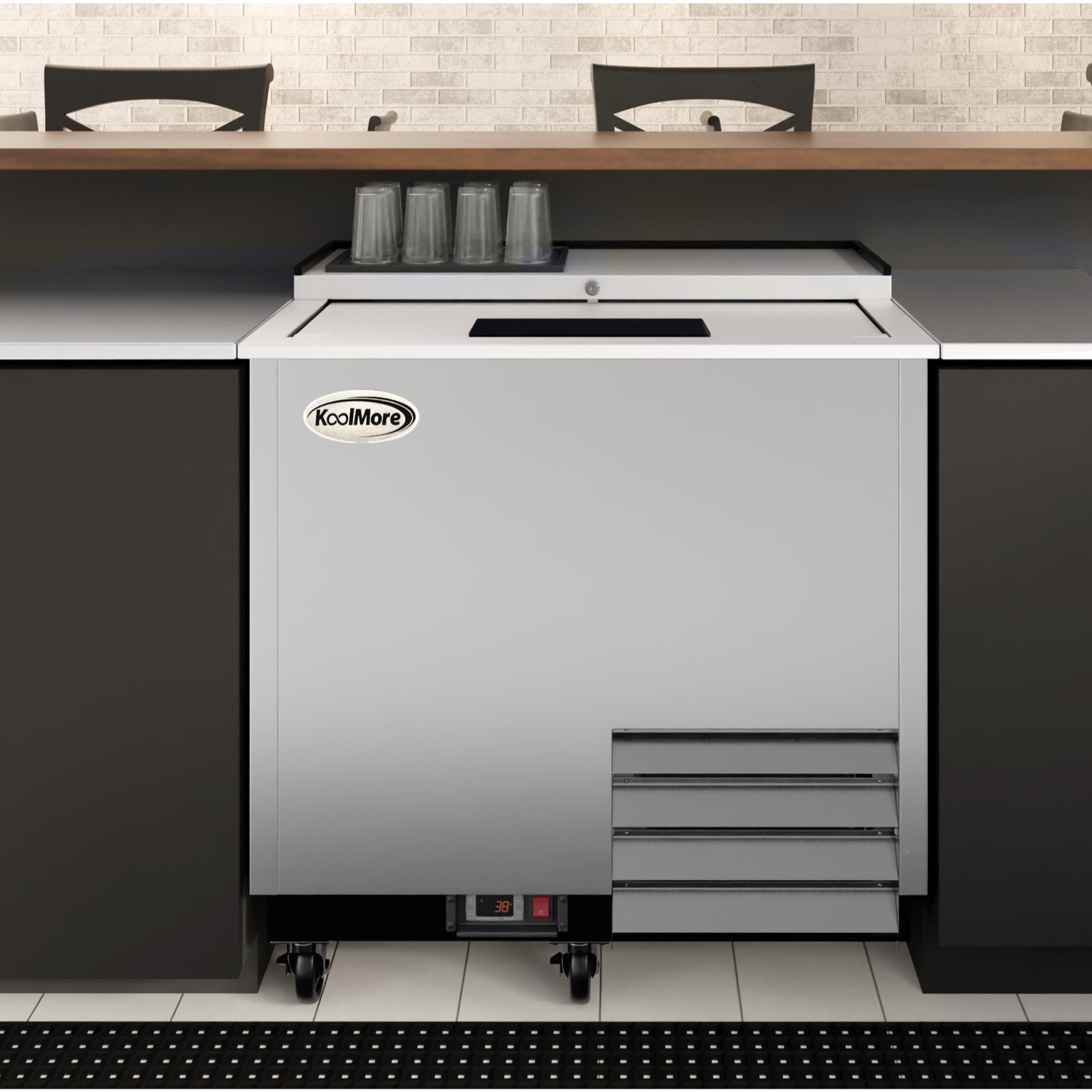 36 in. Commercial Glass Froster in Stainless Steel, ETL Listed, 9 cu. ft.