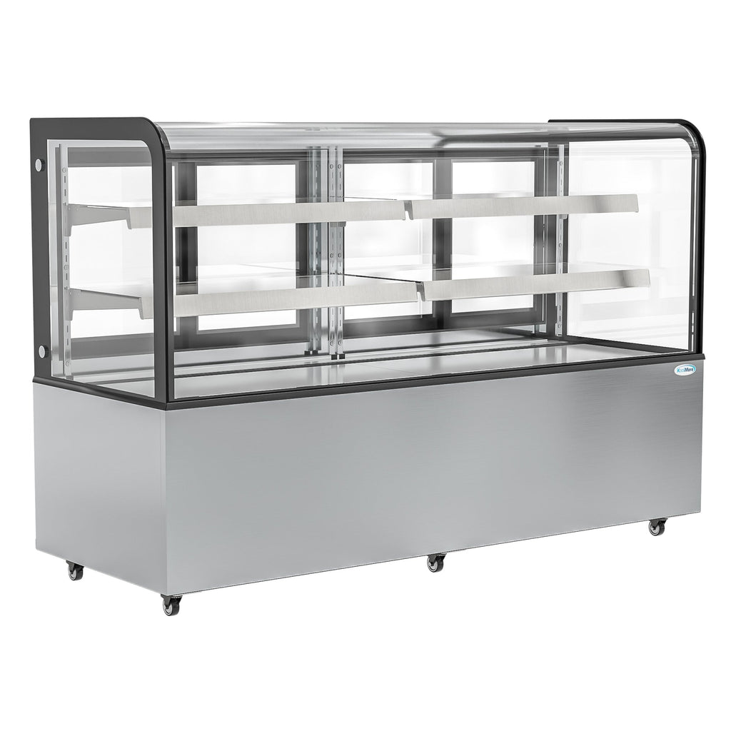 71 in. Dry Bakery Display Case with Front Curved Glass Protection, 20 cu ft.