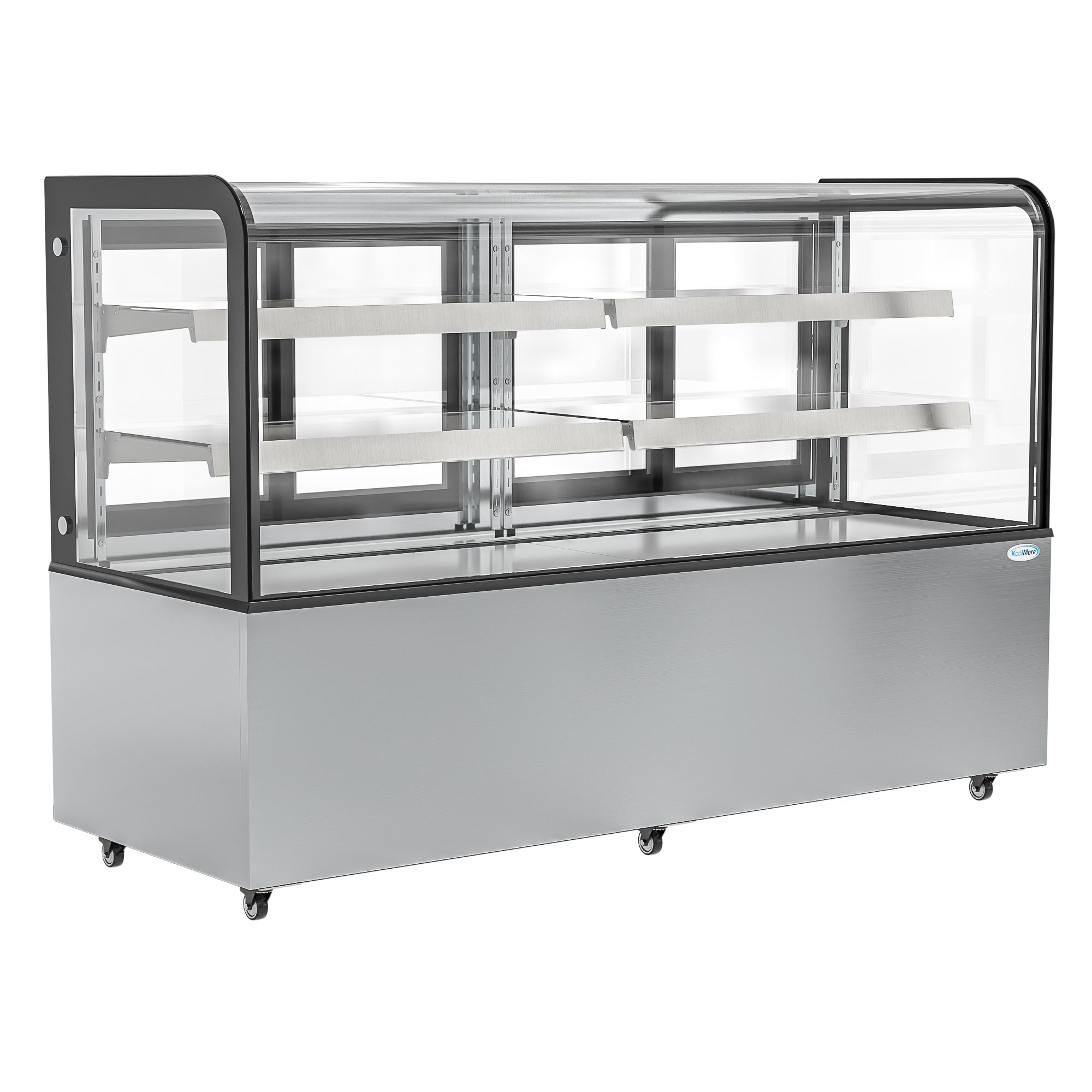 71 in. Dry Bakery Display Case with Front Curved Glass Protection, 20 cu ft.