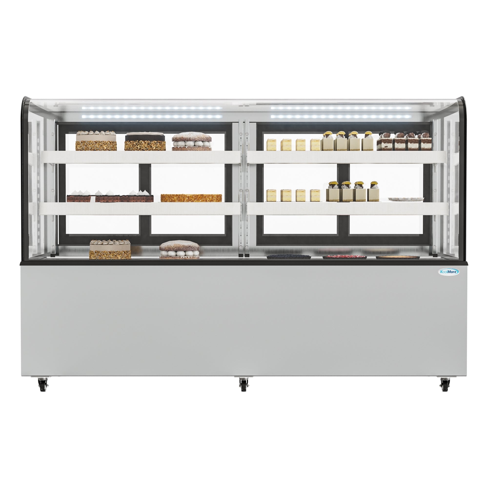 71 in. Dry Bakery Display Case with Front Curved Glass Protection, 20 cu ft.