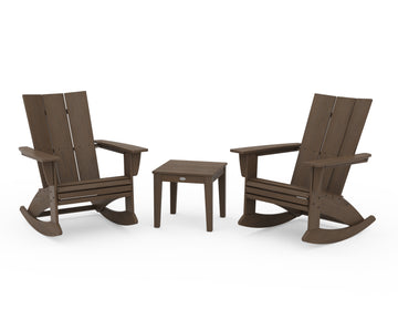 Modern Curveback 3-Piece Adirondack Rocking Chair Set