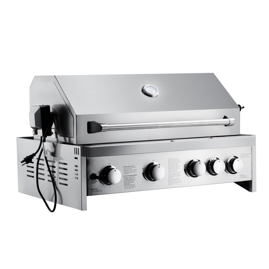 30 in. Built-in Liquid Propane BBQ Grill for Outdoor Kitchen in Stainless-Steel