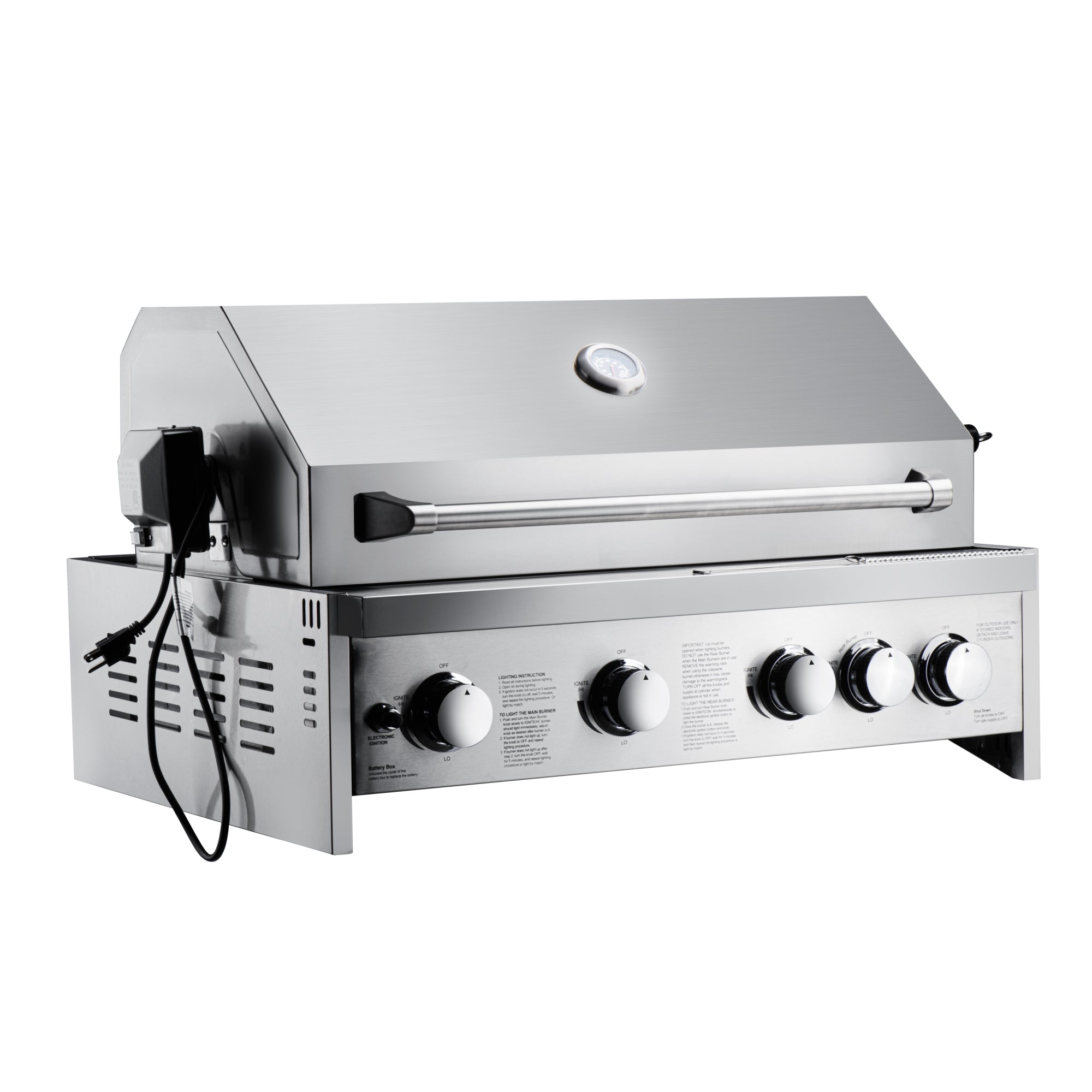 30 in. Built-in Liquid Propane BBQ Grill for Outdoor Kitchen in Stainless-Steel