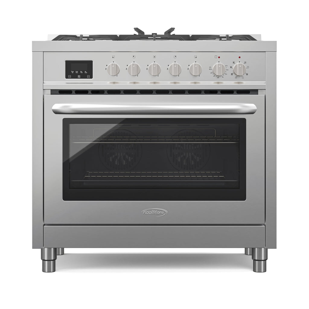 36 in. Professional Dual Fuel Range in Stainless Steel with Legs, 4.3 cu. ft.